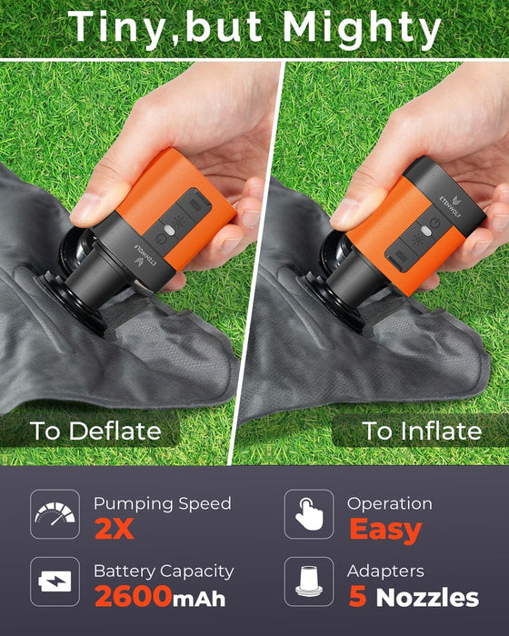 AIR 3 Air Pump for Inflatables with 2600mAh Battery& Camping Light