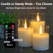 Glass Rechargeable LED Flickering Flameless Candles with Remote and Timer