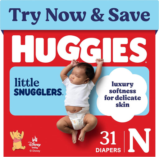 Little Snugglers Newborn Diapers, 31 Count