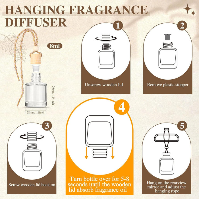 6Pack Car Air Freshener, Hanging Essential Oil Air Freshener Diffuser