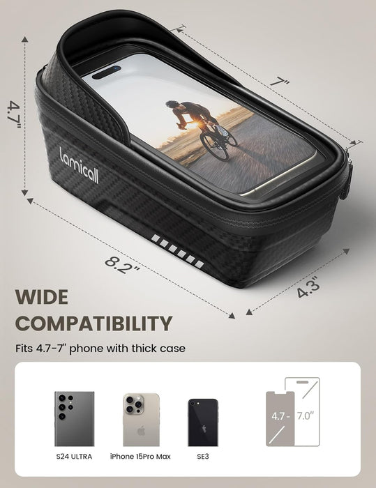 Bike Frame Bag Waterproof - [1s Release] Bike Phone Mount Holder