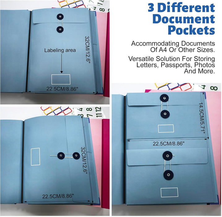 Document Organizer,File Organizer for Paper,Important Documents for Office and School,in Case I Go Missing Binder(Blue,2In Thick)