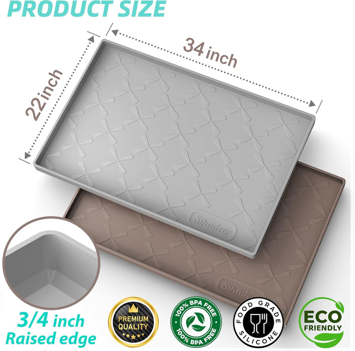 Waterproof Under Sink Mat 34" x 22", Silicone Mat Kitchen liner