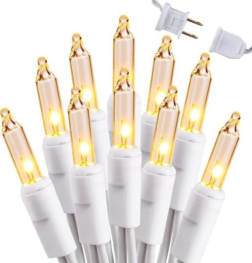 Incandescent Christmas Tree Lights, 300 Count, 69.6 ft, Clear White