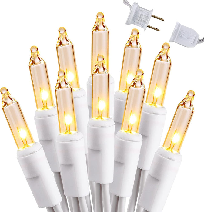 Incandescent Christmas Tree Lights, 300 Count, 69.6 ft, Clear White