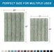 Sage Bathroom Rugs, Bath Mat Set of 2 Extra Thick Chenille Striped Pattern Shaggy Bath Rugs for Bath Room, Non Skid Bath Mats for Bathroom Floor (32 x 20 Plus 24 x 17 - Inches)