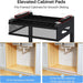Under Sink Organizer, 2 Pack 2 Tier Pull Out Under Cabinet Organizer Shelf with Pad for Framed Cabinets, Metal Slide Out