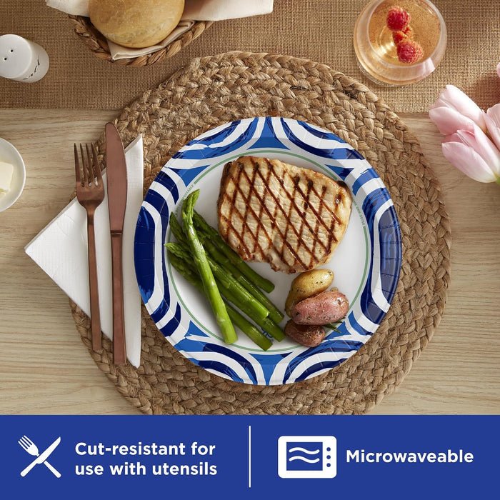 Large Paper Plates, 10 Inch, Heavy Duty Disposable Plates
