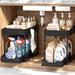 Under Sink Organizer 2 Pack, Bathroom Cabinet Organizer, 2 Tier Sliding Cabinet Basket Organizer Drawer, Multi-Purpose B