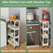 Slim Laundry Room Organization Cart with Upgraded Metal Hub Casters