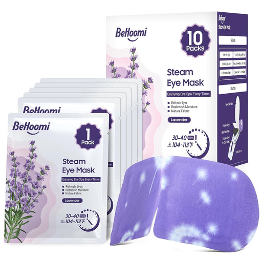 Steam Eye Mask, 10Packs Heated Eye Mask, Self Heating Disposable SPA Warm Compress for Eyes Sleep Mask, Travel Essentials & Relaxation Gifts for Women (Lavender Scent)