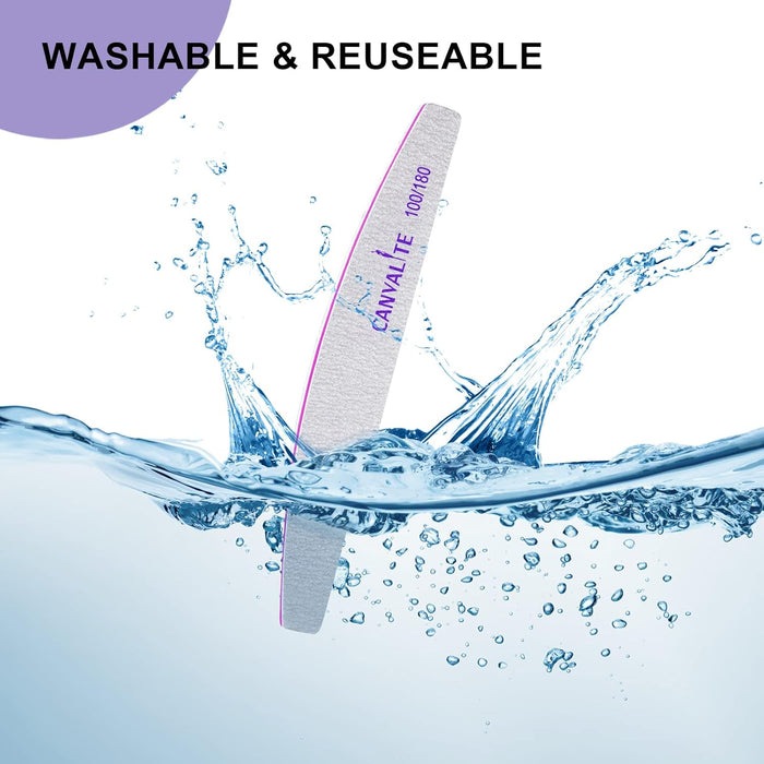 10 PCS Nail File Professional Nail Files Reusable Double Sided Emery Board(100/180 Grit) Nail Styling Tools for Home and