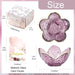 Purple Flower Jewelry Dish Glass Ring Holder Dish Jewelry Tray Cute Vanity Organizer Aesthetic Nightstand Bathroom Room 