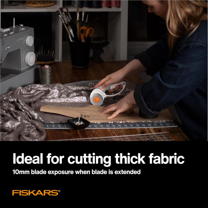 Fiskars 60mm Loop Titanium SoftGrip Rotary Cutter for Fabric & Sewing