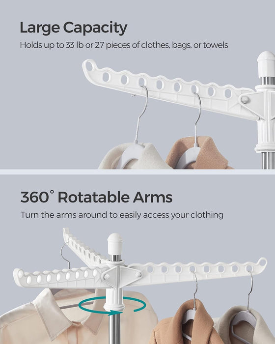 Clothes Drying Rack, 61.6-Inch Drying Rack, 3 Rotatable Arms