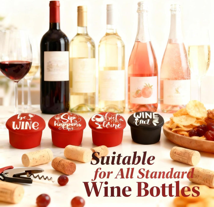 8 Pack Funny Wine Stoppers - Wine Gifts for Wine Lovers