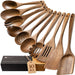Wooden Spoons for Cooking, 10-Piece Acacia Wood Cooking Utensil Set