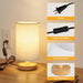 8.5" Small Table Lamp for Bedroom - Inline Switch Bedside Lamp