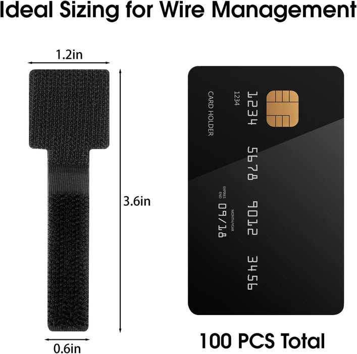 100 Pcs Cable Management Under Desk, Cable Ties, Cord Organizer Straps