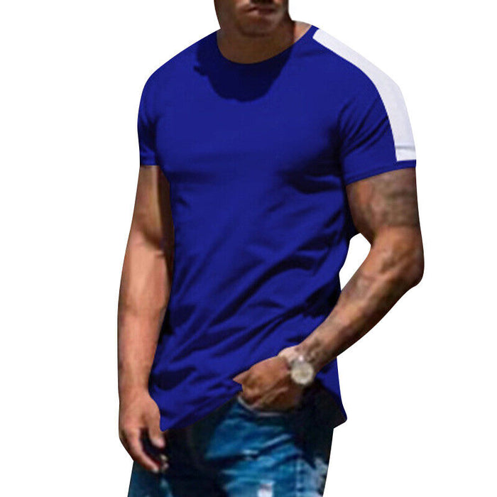 Mens Casual round Curved Hem T-Shirt Men Sport Fashion Short Sleeve T Shirts