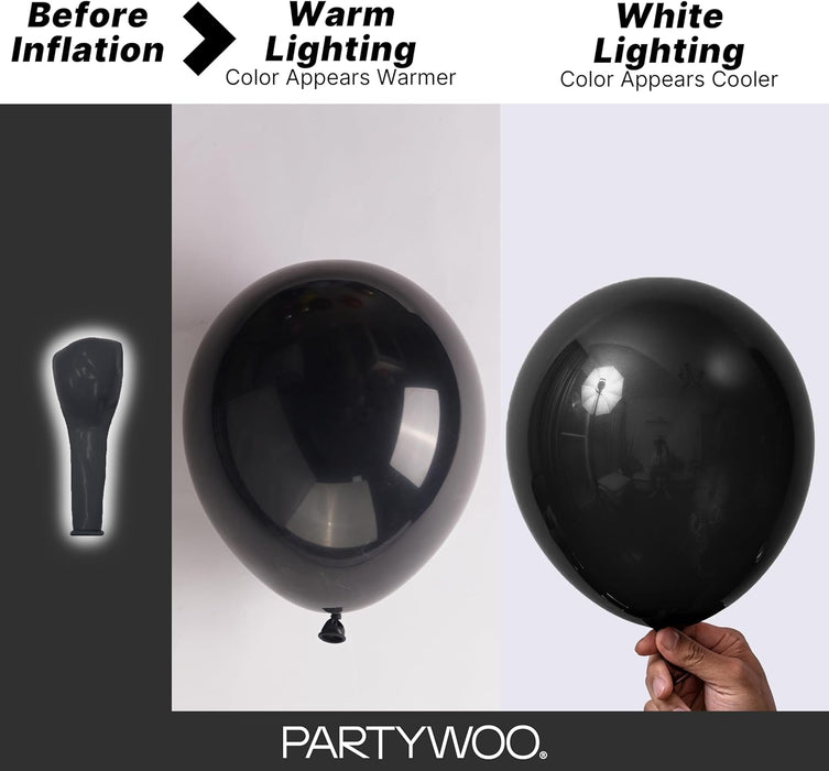 Black Balloons 140pcs Different Sizes of 18 12 10 5 Inch