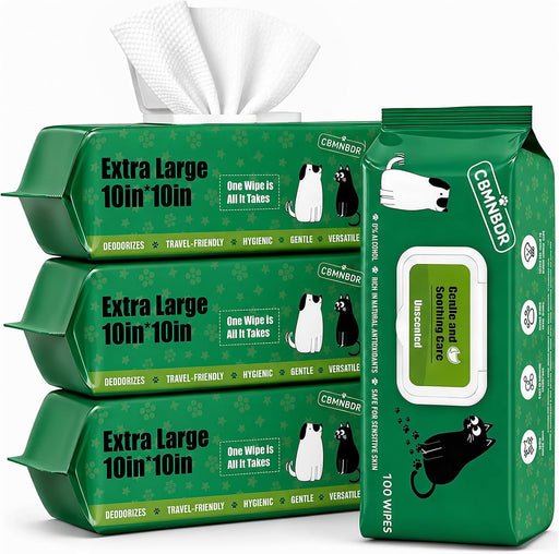 Jumbo Dog Wipes for Paws and Butt(10"x10", 400 Count), Pet Wipes for Cats
