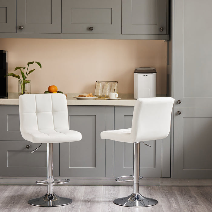Cushioned Square Bar Stool with Backrest