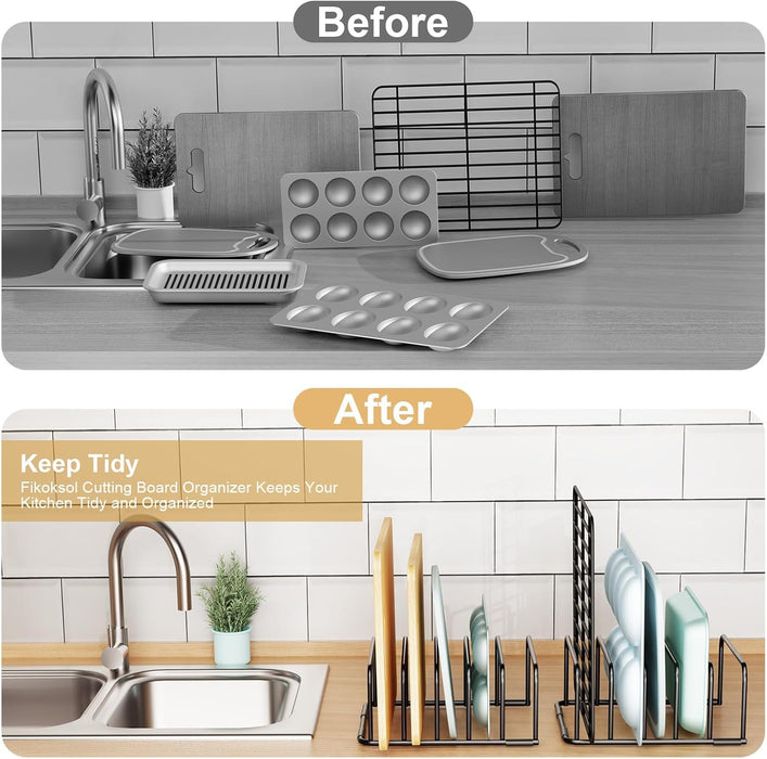 Cutting Board Organizer Storage, Baking Sheet Rack under Cabinet