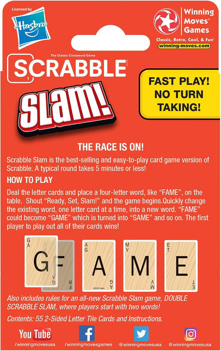 Scrabble Slam, Fast Paced Card Game Version of Scrabble