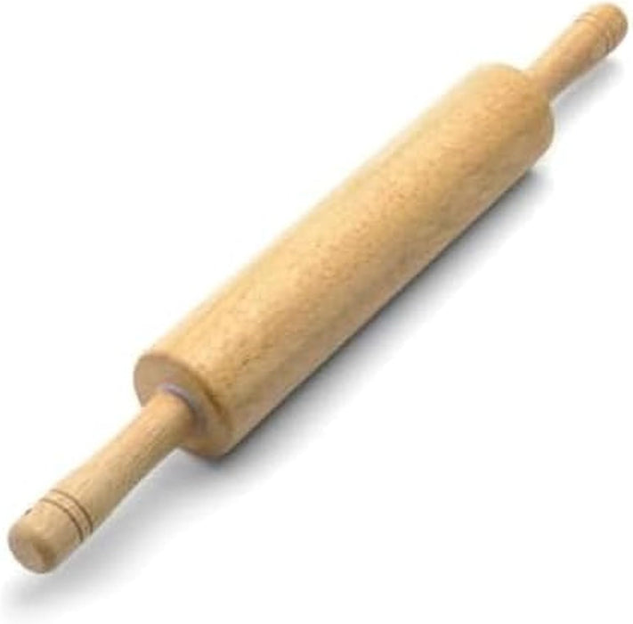 Classic Wood Rolling Pin, 18-Inch Hardwood Dough Roller for Baking Pizza, Pies, Pastry and Cookies, Ergonomic Handles, K