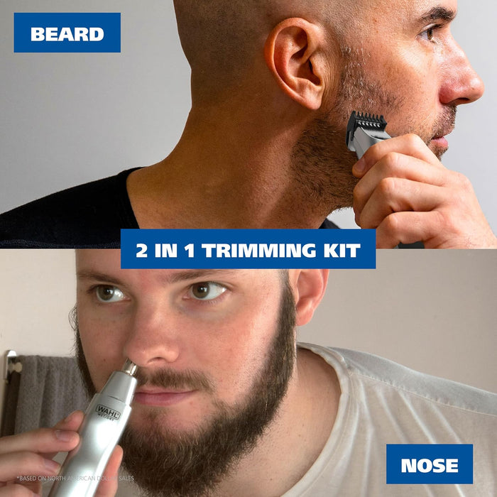 Groomsman Rechargeable Beard Trimmer Kit & Bonus Battery Nose Trimmer