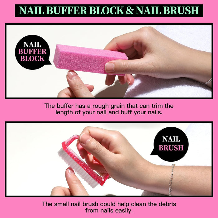 Nail Care Kit, Nail Files 100/180, Nail Buffer Block, Cuticle Nippers, Cuticle Trimmer, Cuticle Pusher, Nail Tools, Nail