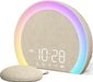 Extra Loud Alarm Clock with Wireless Bed Shaker, Vibrating Dual Alarm with Light Wake Up for Heavy Sleepers & Hearing Impaired, 9-Color Night Light, 8 Sounds, 0-100% Dimmer, USB Charger