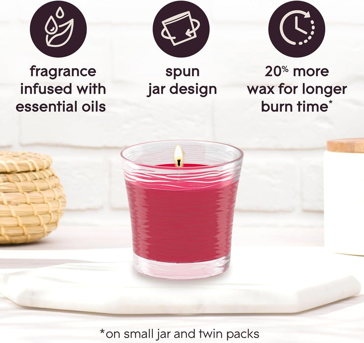 1-Wick Scented Candle Jar, Apple Cinnamon, Air Freshener Infused with Essential Oils, 4.08 Oz, 2 Count