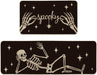 Spooky Skeleton Spider Bone Black Halloween Kitchen Mats Set of 2, Black Home Decor Low-Profile Kitchen Rugs for Floor -