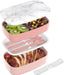 Classic Stackable 3-Compartment Adult Bento-Style Lunch Box