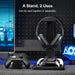 Solid Wood Headphone Stand with Controller Holder for Desk