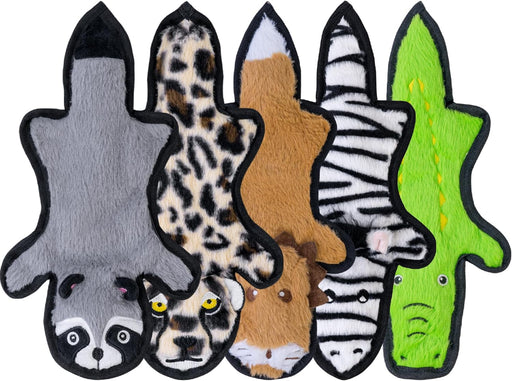No Stuffing Dog Toys Crinkle Squeaky, Long Lasting Chews for Aggressive, Durable Plush Dog Puppy Chew Toys for Teething, with 6 Tough Layers for Small Medium Large Breed-5pack,Large