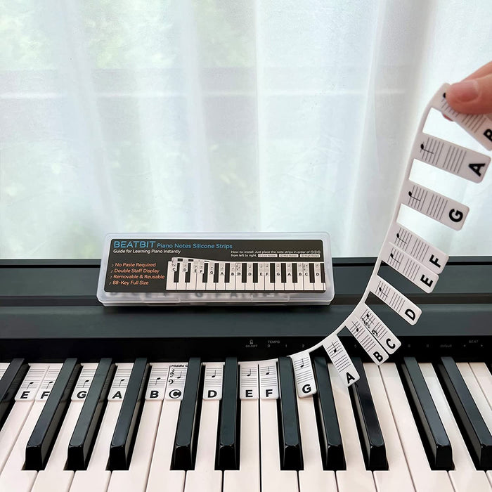 Piano Note Guide for Beginners, Removable, Black