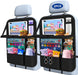 Car Backseat Organizer with Table Tray(2-Pack) 9 Storage Pockets Backseat Car Organizer and storage with Tablet Holder, Kick Mats Back Seat Cover for Kids family Road Trip Essentials Travel