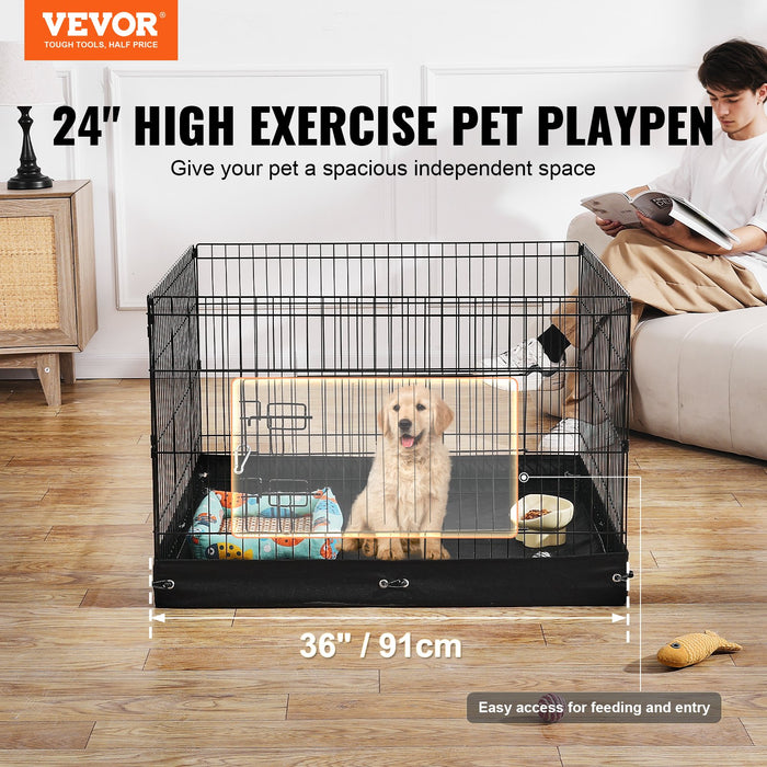 36-Inch Four-Panel Foldable Dog Playpen