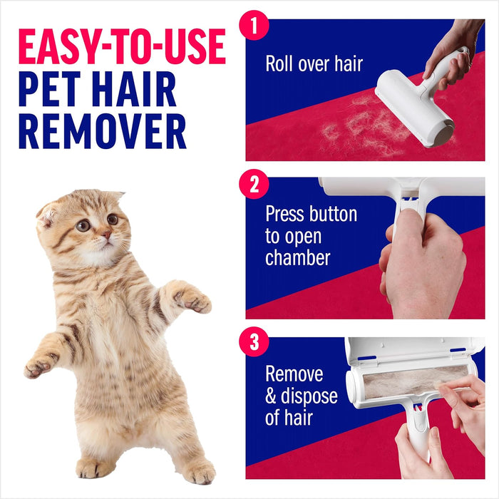 Pet Hair Remover – Original Size Reusable Lint Roller for Cat & Dog Hair on Furniture, Couch, Carpet, Car, Rugs & Beddin