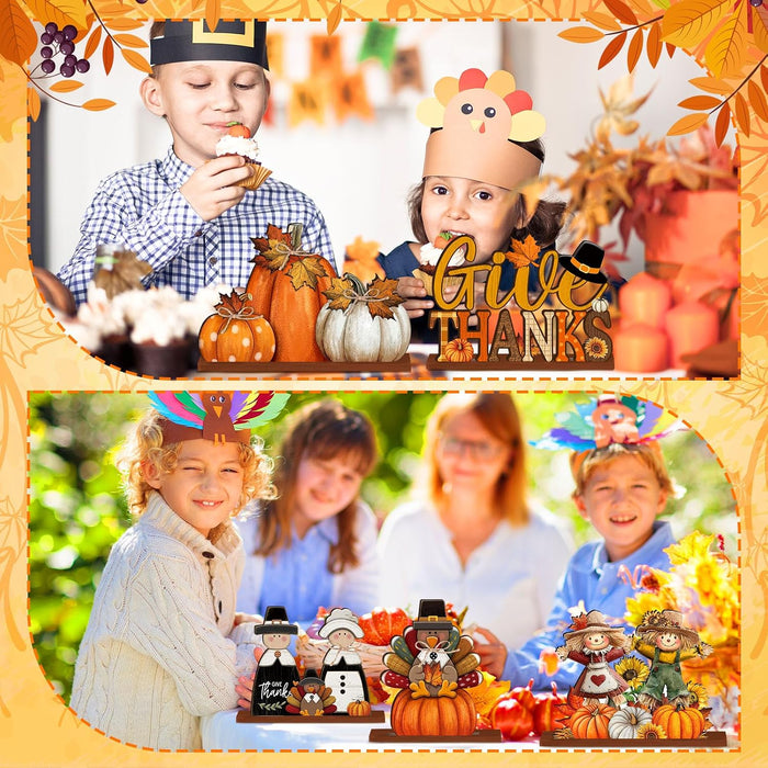 6 Pcs Fall Thanksgiving Table Decor, Cute, Bright Orange