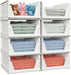 4 Pack Stackable Closet Storage Basket - Stackable Storage Bins