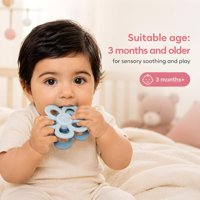 Baby Teething Toys for 3M+, Double Side Butterfly & Flower Teether,BPA Free