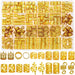 220 Pcs Gold Hair Jewelry for Braids, Loc Jewelry for Hair Dreadlock, Loc Charms for Women, Metal Gold Braid Rings Cuffs