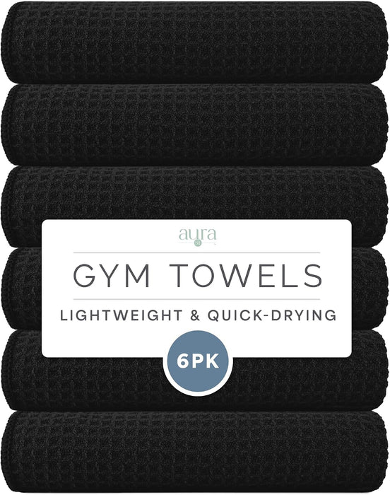 Microfiber Gym Towels, 6 Pack, 16" x 27"
