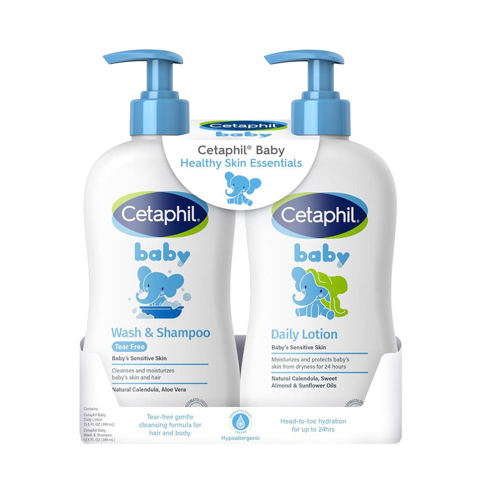 Baby Wash & Shampoo + Lotion, Sensitive Skin, 13.5oz, 2ct
