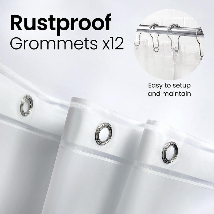 Shower Curtain PEVA 8G, 72x72 Inch Waterproof Clear
