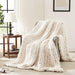 Chunky Knit Throw Blanket for Couch, 50'' x 60'' Knit Throw, Ivory